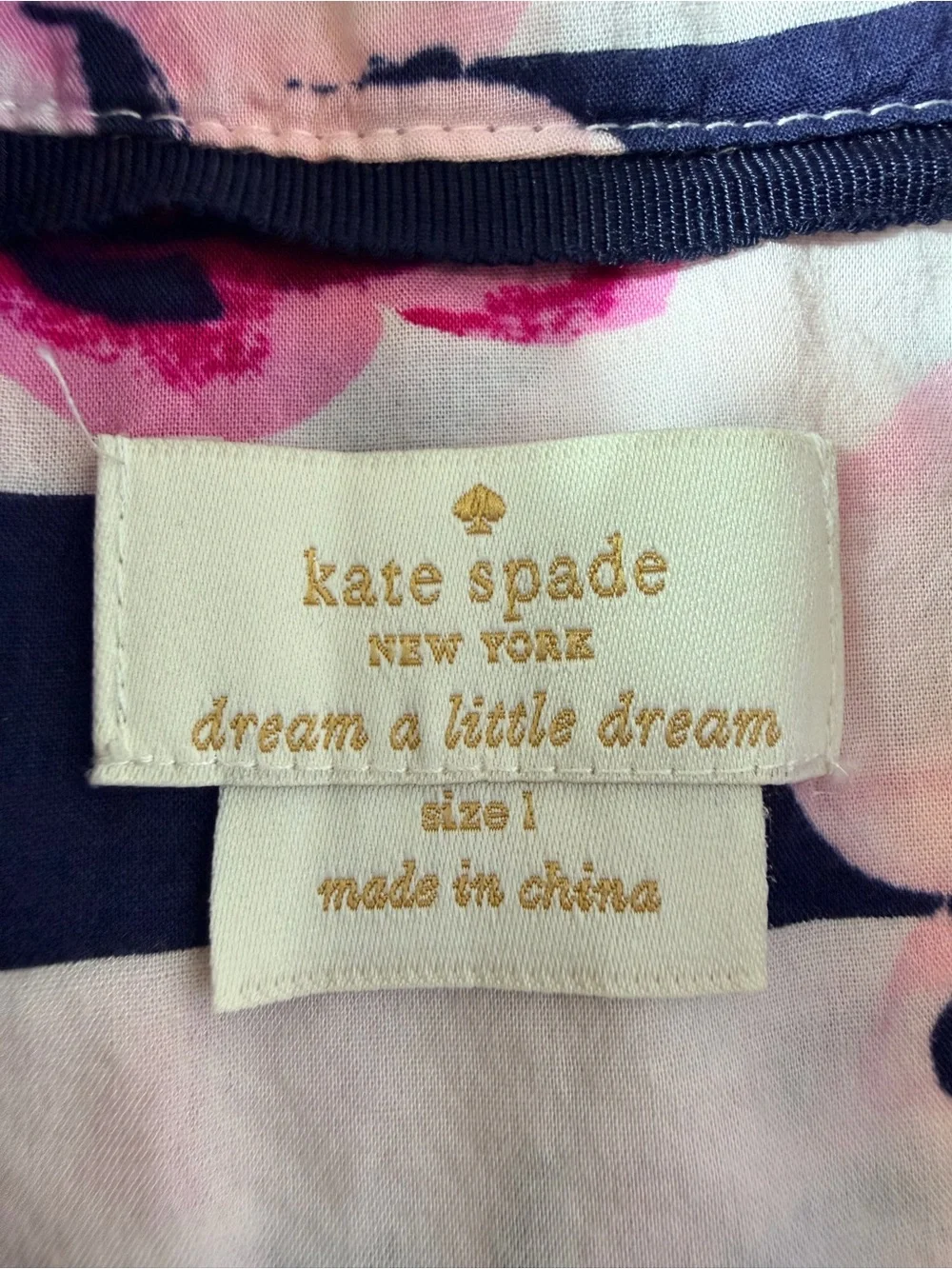 Kate Spade New York Dream A Little Dream Floral Stripe Pajama Top Small S Cotton